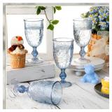 6 Pcs Plastic Goblets 7.5oz Vintage Goblet Plastic