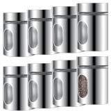 8Pcs Stainless Steel Containers with Lids, Glass S