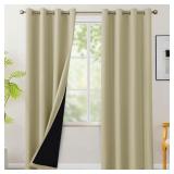 $102 BONZER 100% Blackout Curtains 4 Panels - Ther