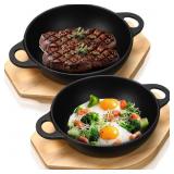 $135 Jingmore 2 Sets Mini Cast Iron Skillet with W
