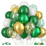 Green and Gold Balloons, 60Pcs Dark Green Gold Bal