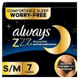Always ZZZ Overnight Disposable Period Underwear S