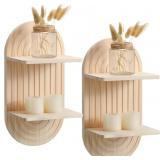 Tatuo 2 Pieces Boho Wall Shelf Decor Floating Shel
