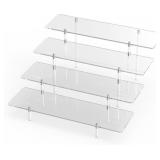 Acrylic Display Riser Stand Shelf Clear 4 Tier Cup