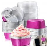 Patelai 80 Sets Heart Shaped Cake Pans with Lids M
