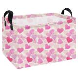 Essme Rectangular Heart Basket Cute Storage Box,He