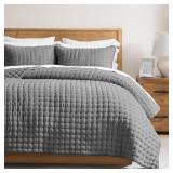 WDCOZY Dark Grey Queen Size Quilt Bedding Sets wit