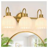 $150 Bathroom Light Fixtures, 3-Light Gold Vanity
