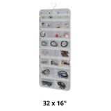 Hanging Jewelry Organizer with 50 Transparent Pock