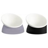 2Pcs Cat Bowls Elevated Cat Food Bowl Adjustable C