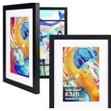 KINLINK 8.5x11 Kids Art Frames Set of 2, Solid Woo