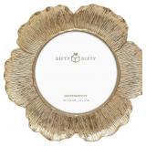 Circular Gold Floral Photo Frame / 4x4 In | For Ta