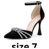 Perphy Pointed Toe Ankle Strap Rhinestone Stiletto