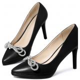 Allegra K Women's Rhinestone Bow Pointed Toe Stile