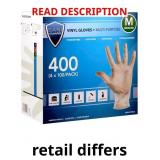 Sani Guard Vinyl Gloves, Medium, 4-pack of 100