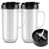5-piece Magic Bullet Blender Cups, Tall 22oz Cup w