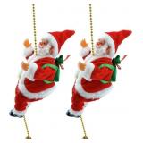2PCS Funny Electric Santa Claus Musical Climbing R