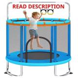 $130 60' Trampoline for Kids, 5FT Recreational Tra