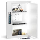 $304 Grimtron Quick Access White Wall Safe with Re
