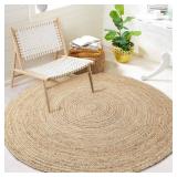 Hand Woven Natural Jute Braided Rug Round | Rustic