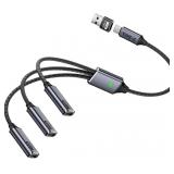 Danfetsoy USB C Splitter 1 in 3 Out with Type A Ma