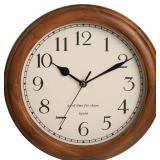 Wooden Wall Clock with Retro Design, 11 Inches Rou