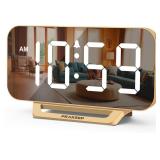 Peakeep Slim Digital Mirror Aesthetic Alarm Clock