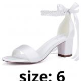 Satin Wedding Shoes for Bride Pearl Heels Bridal S