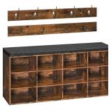 $110 HOOBRO Shoe Storage Bench with Cushion, 100 c