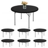Fitted Round Table Cover with Elastic - 6 Pack Bla