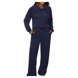 Women's Casual Sport Set Half Zip Long Sleeve Swea