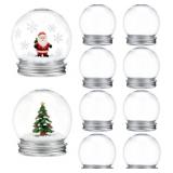 Ciieeo 10pcs DIY Snow Water Globe Plastic Globes w