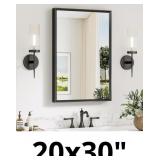 Keonjinn 20 x 30 Inch Black Bathroom Mirror, Vanit