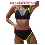 popvil High Waisted Bikini Sets: Neon Swimsuit for