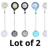 UKCOCO Nurse Pocket Watch Clip-on Retractable Sili