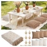 91x 71 Extra Large Outdoor Boho Picnic Blanket wit