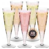 Lazyshine Plastic Champagne Flutes Disposable Wine