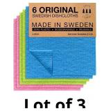 SUPERSCANDI 6 Pack Swedish Dish Cloths for Kitchen