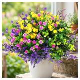 Hananona 12 Pcs Artificial Flowers Outdoor, Faux A