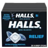 Halls Cough and Throat Relief Extra Strong Menthol