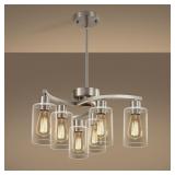 $180 6-Light Brushed Nickel Chandeliers for Dining