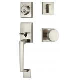 Satin Nickel Front Door Handle Set   Exterior Entr