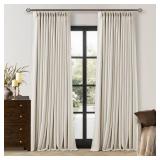 $151 90 Inch Pinch Pleated Blackout Linen Curtains