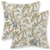 Chinoiserie Pillow Covers 18x18 Set of 2 Blue Gree