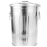 Kichvoe Galvanized Trash Can - 8L Metal Round Bin