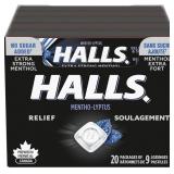 HALLS No Sugar Added Extra Strong, Cough Drops, 20
