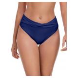 Ocean Blues Women's Twist Bikini Bottom Ruched Bat