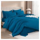 $131 Litanika Comforter Queen Size Set Teal - 7 Pi