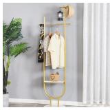 Metal Small Coat Rack Stand Modern Stylish Gold Fr