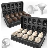 LUSHYUM Skull Ice Cube Mold Tray 3D Skull Mold, 2P